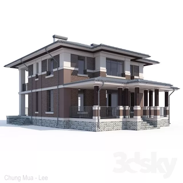 3DSKYFREE – EXTERIOR - HOUSE 3DS MAX MODELS