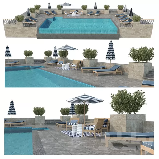 3DSKYFREE – EXTERIOR - POOL 3DS MAX MODELS