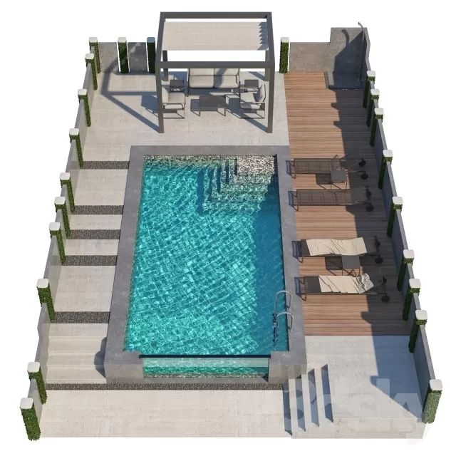 3DSKYFREE – EXTERIOR - POOL 3DS MAX MODELS