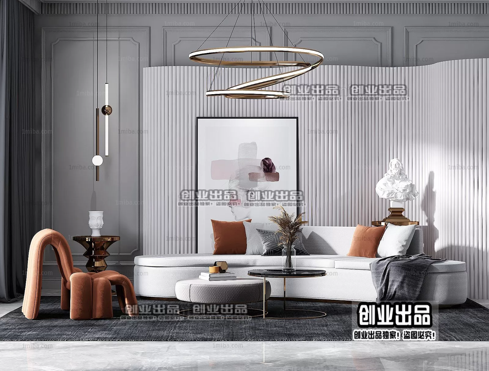 SOFA – 54 – FURNITURE 3D MODELS 2022 (VRAY)