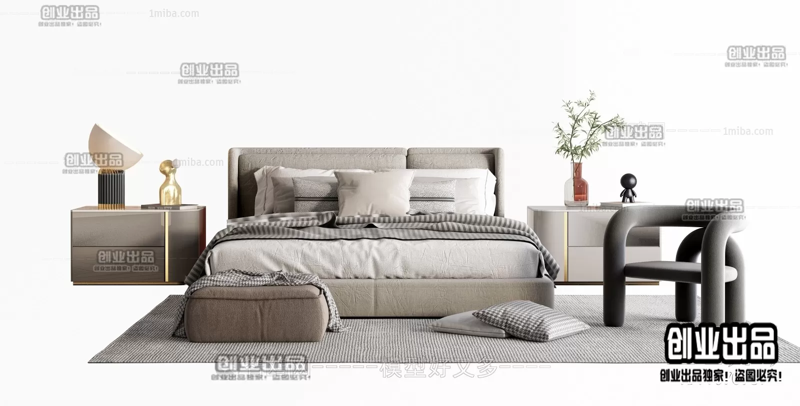 BED – B2 – FURNITURE 3D MODELS 2022 (VRAY)