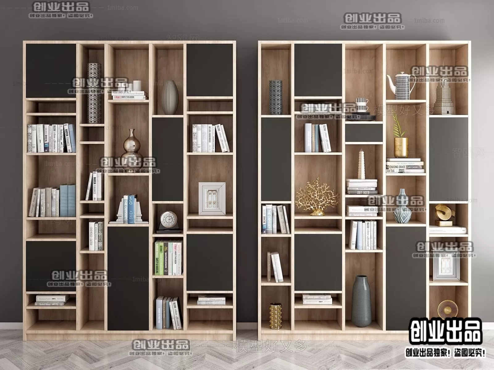 BOOK CASE – B64 – FURNITURE 3D MODELS 2022 (VRAY)