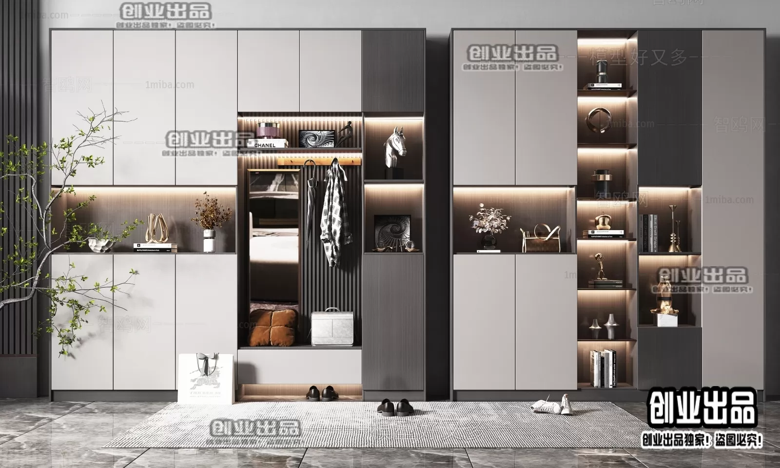 SHOE CABINET – B34 – FURNITURE 3D MODELS 2022 (VRAY)