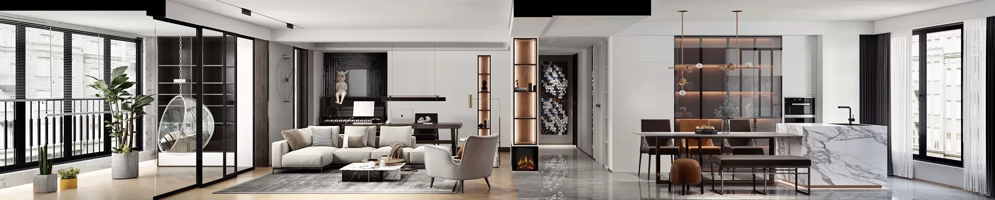 FULL SCENE 3DS MAX – CORONA RENDER – LIVING ROOM – 032