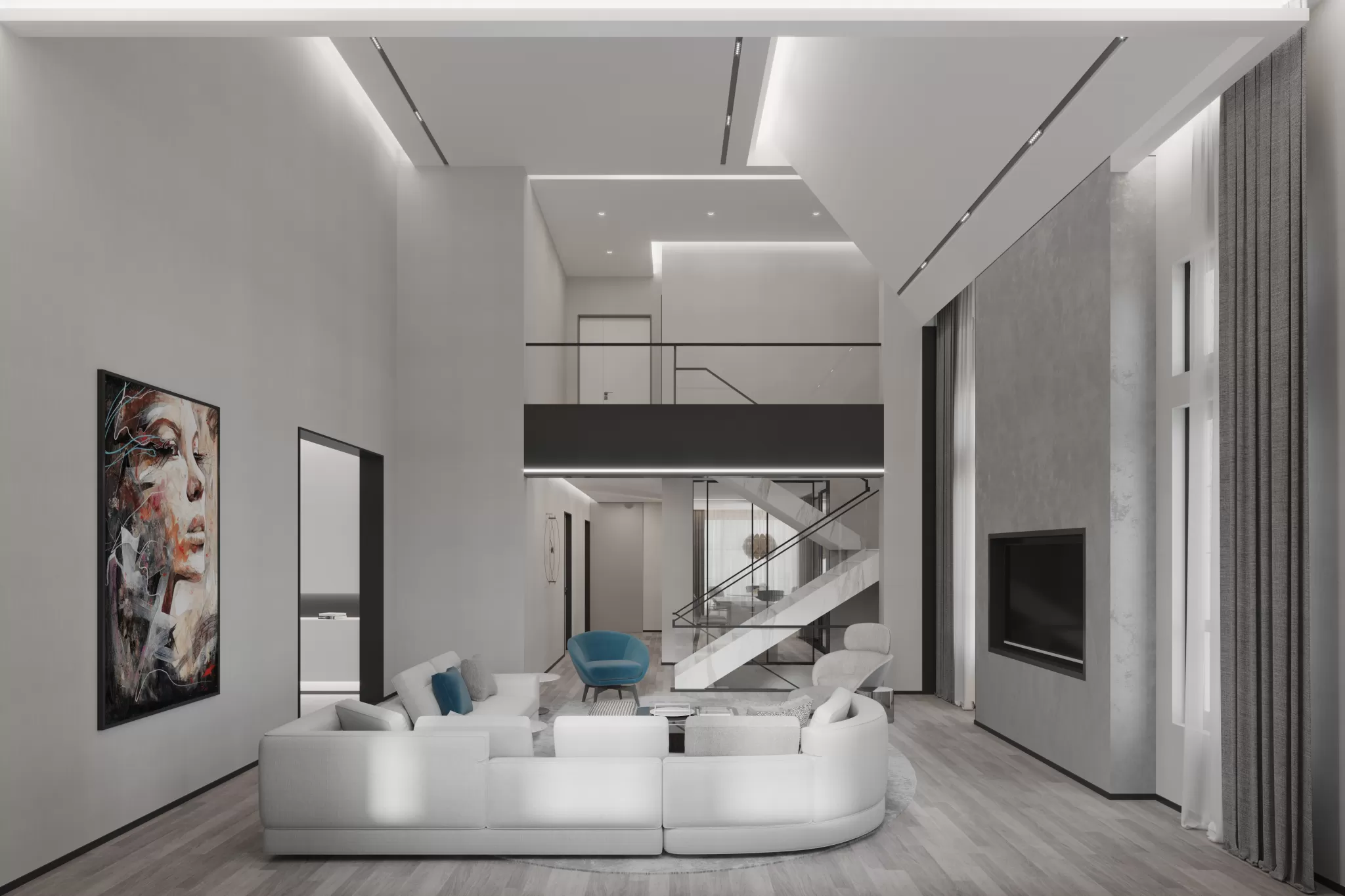 FULL SCENE 3DS MAX – CORONA RENDER – LIVING ROOM – 061