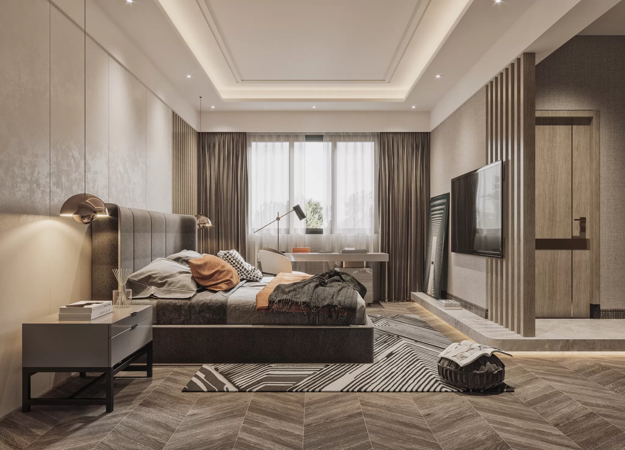FULL SCENE 3DS MAX – CORONA RENDER – BEDROOM – 022