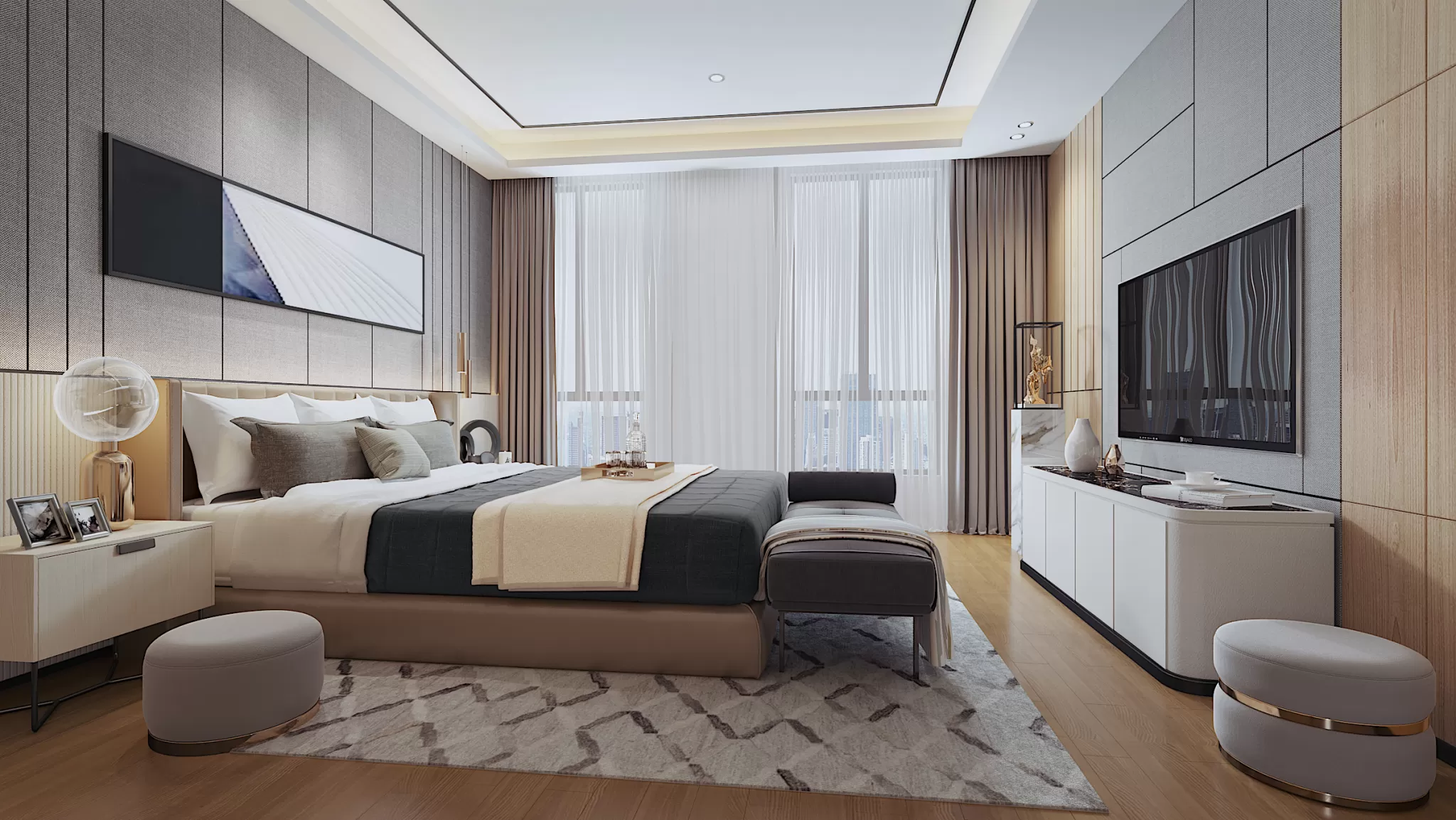 FULL SCENE 3DS MAX – CORONA RENDER – BEDROOM – 042