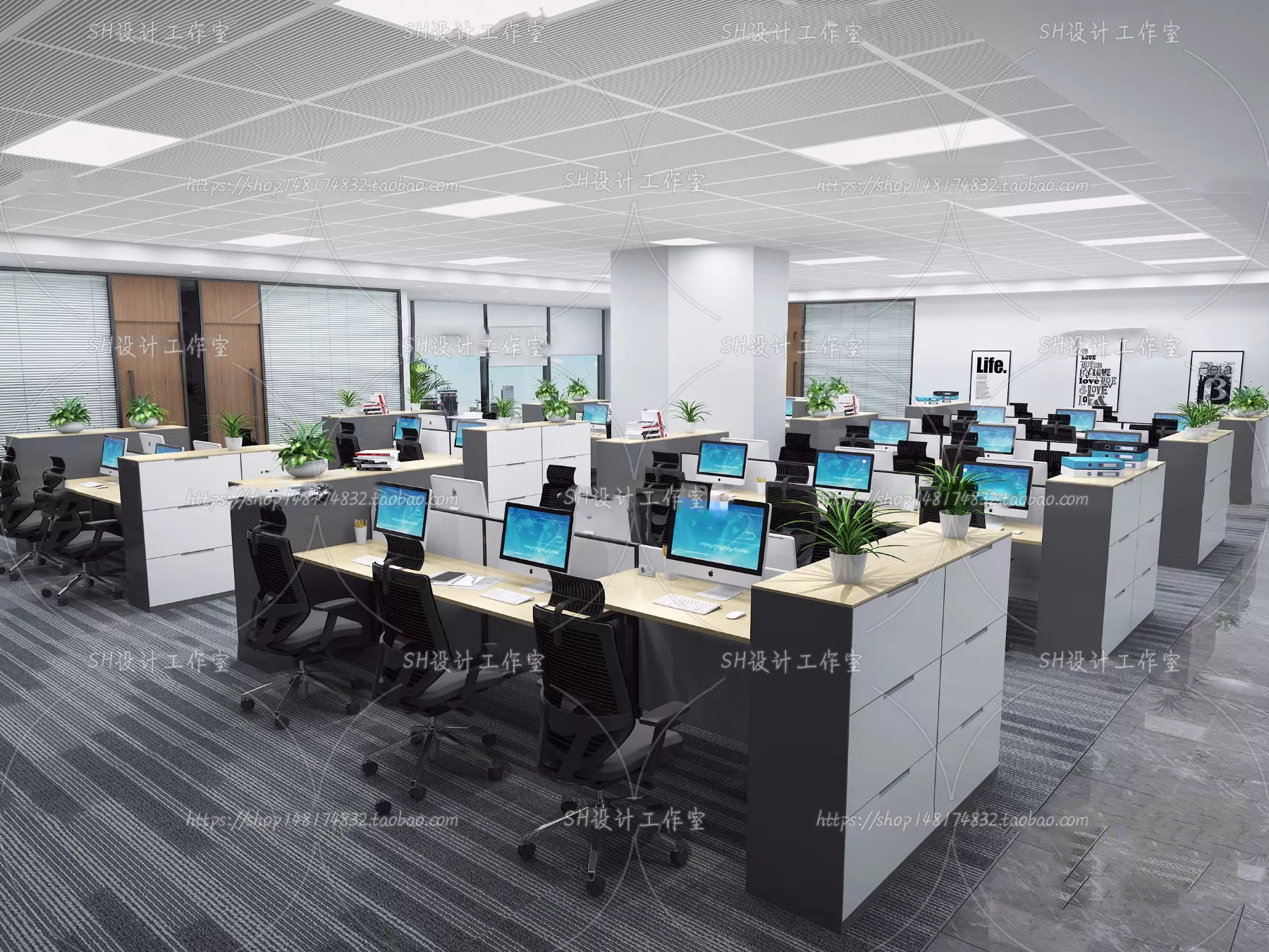 OFFICE – 3D SCENES – BLOCK – 545