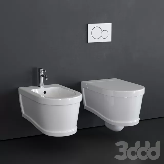 BATHROOM – TOILET & BIDET – 3D MODELS – FREE DOWNLOAD – 2548