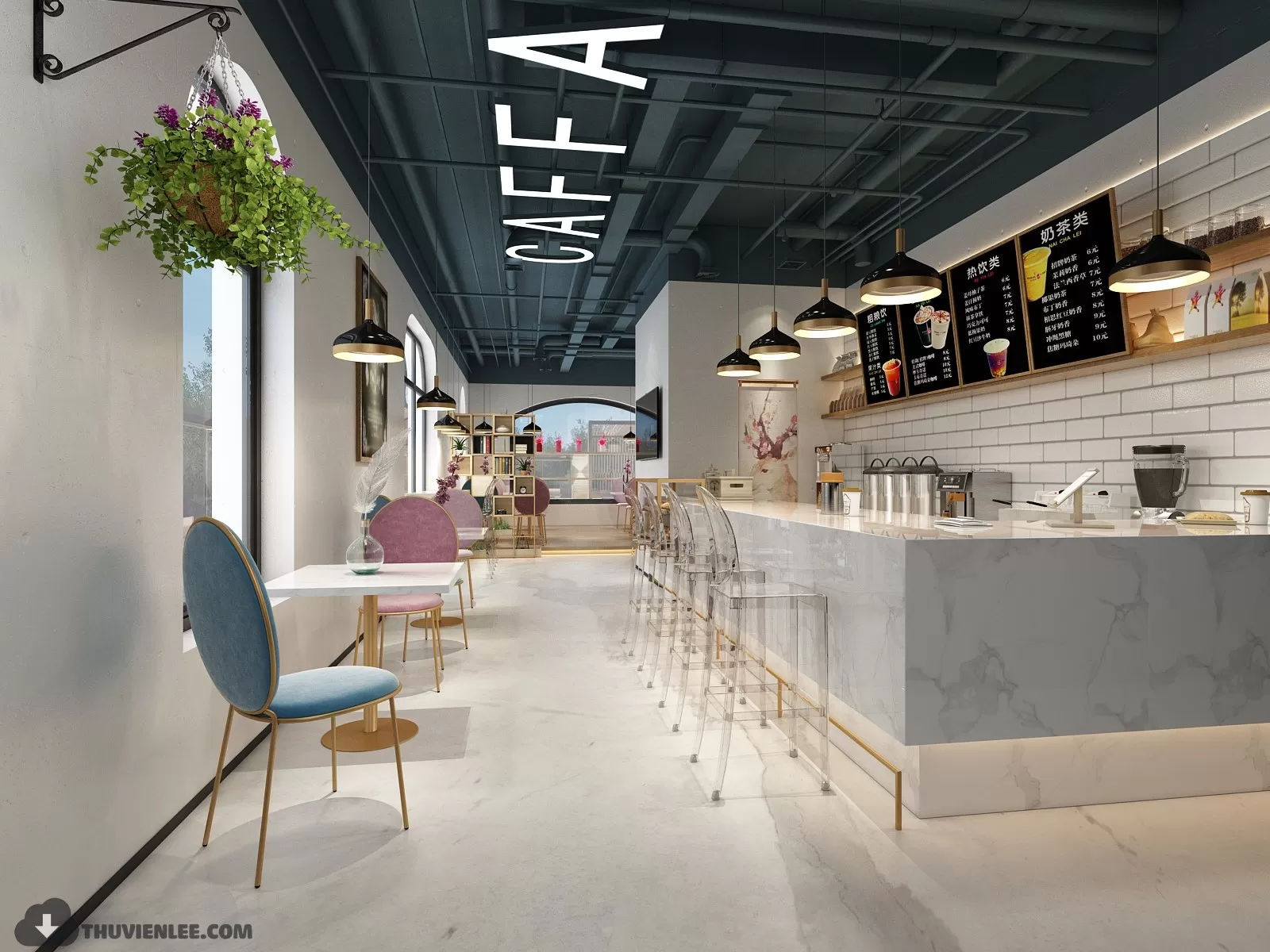 PRO 3D SCENE – COFFEE SHOP 3D BLOCK – 001