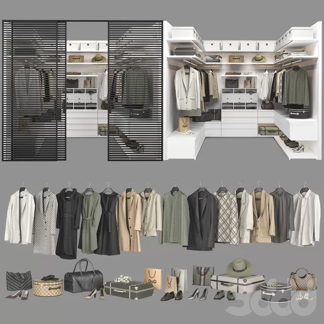FURNITURE – WAREDROBE & DISPLAY – 3D MODELS – FREE DOWNLOAD – 12174