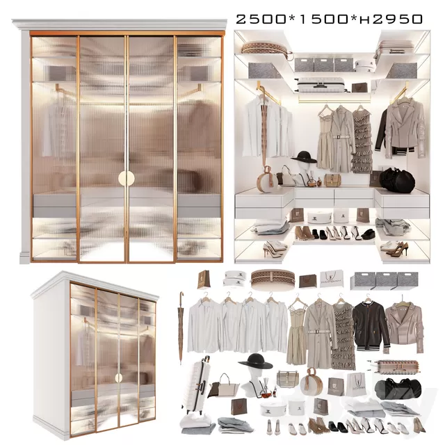 FURNITURE – WAREDROBE & DISPLAY – 3D MODELS – FREE DOWNLOAD – 12214