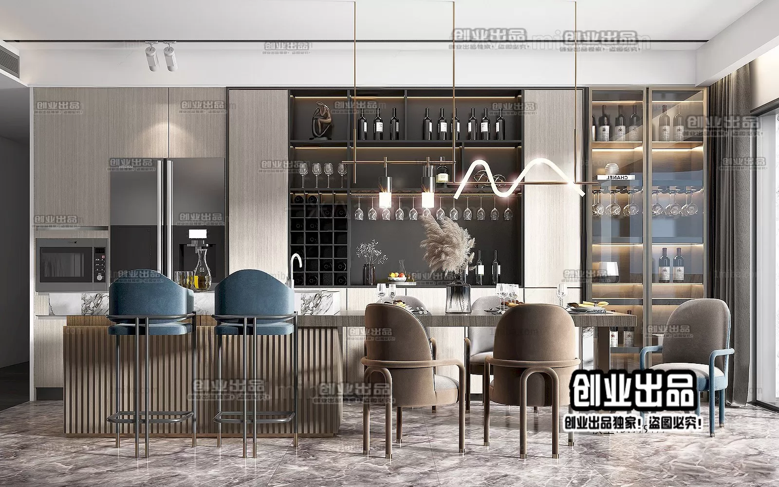 Kitchen – Modern Design – 3D66 – 3D Scenes – 011