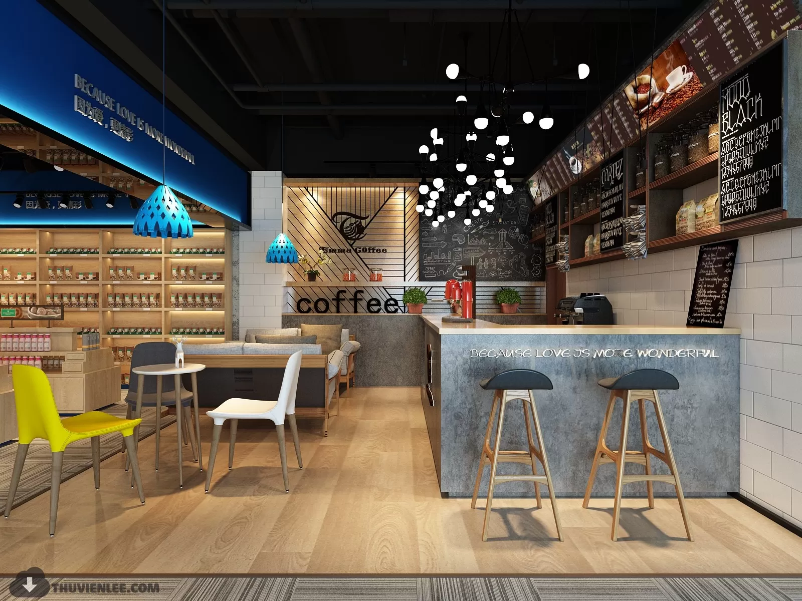 PRO 3D SCENE – COFFEE SHOP 3D BLOCK – 011