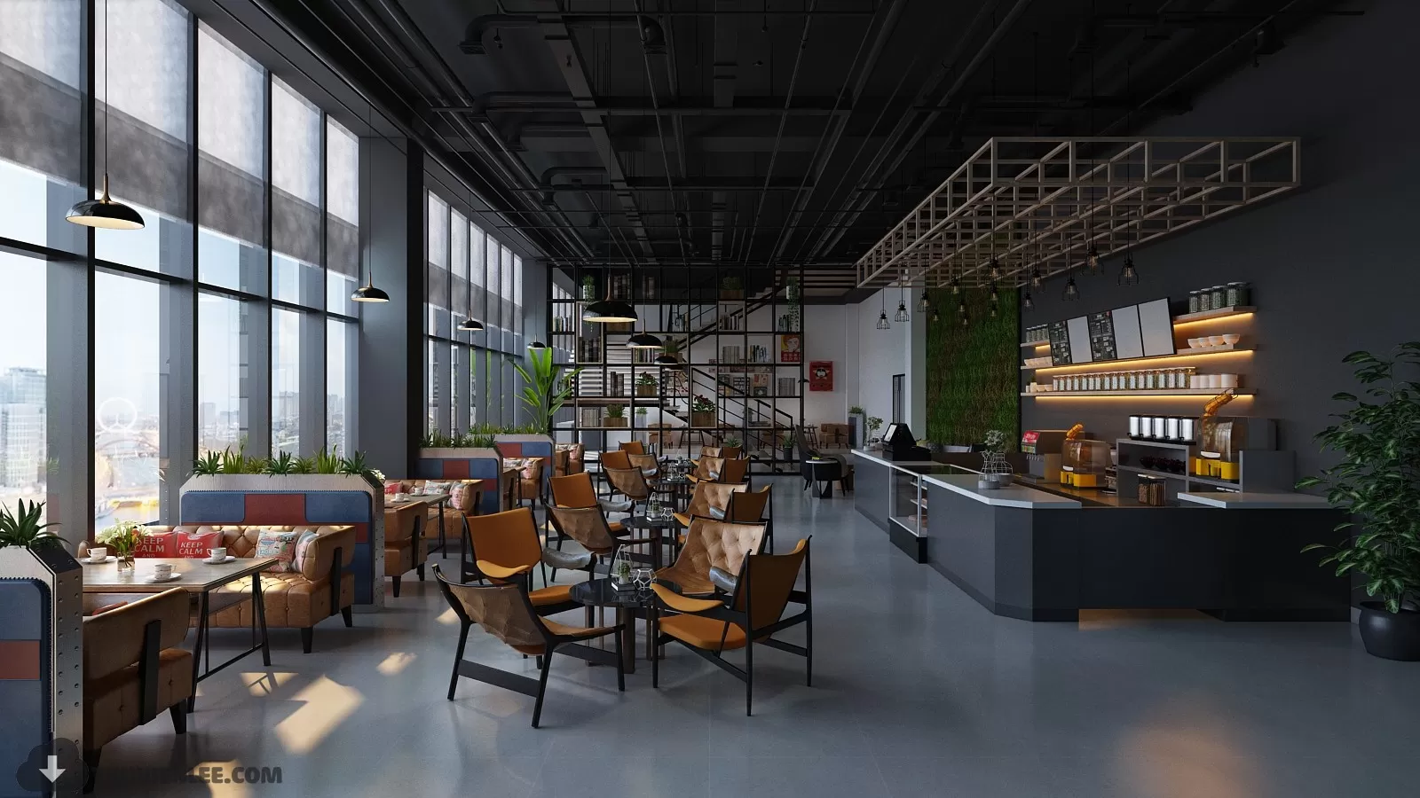 PRO 3D SCENE – COFFEE SHOP 3D BLOCK – 030