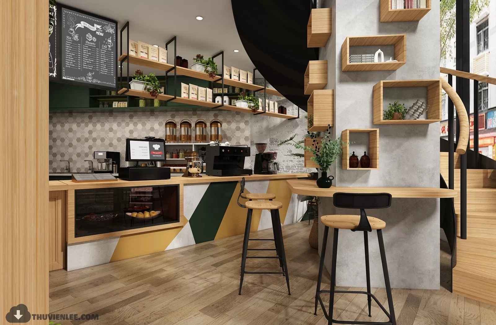 PRO 3D SCENE – COFFEE SHOP 3D BLOCK – 032