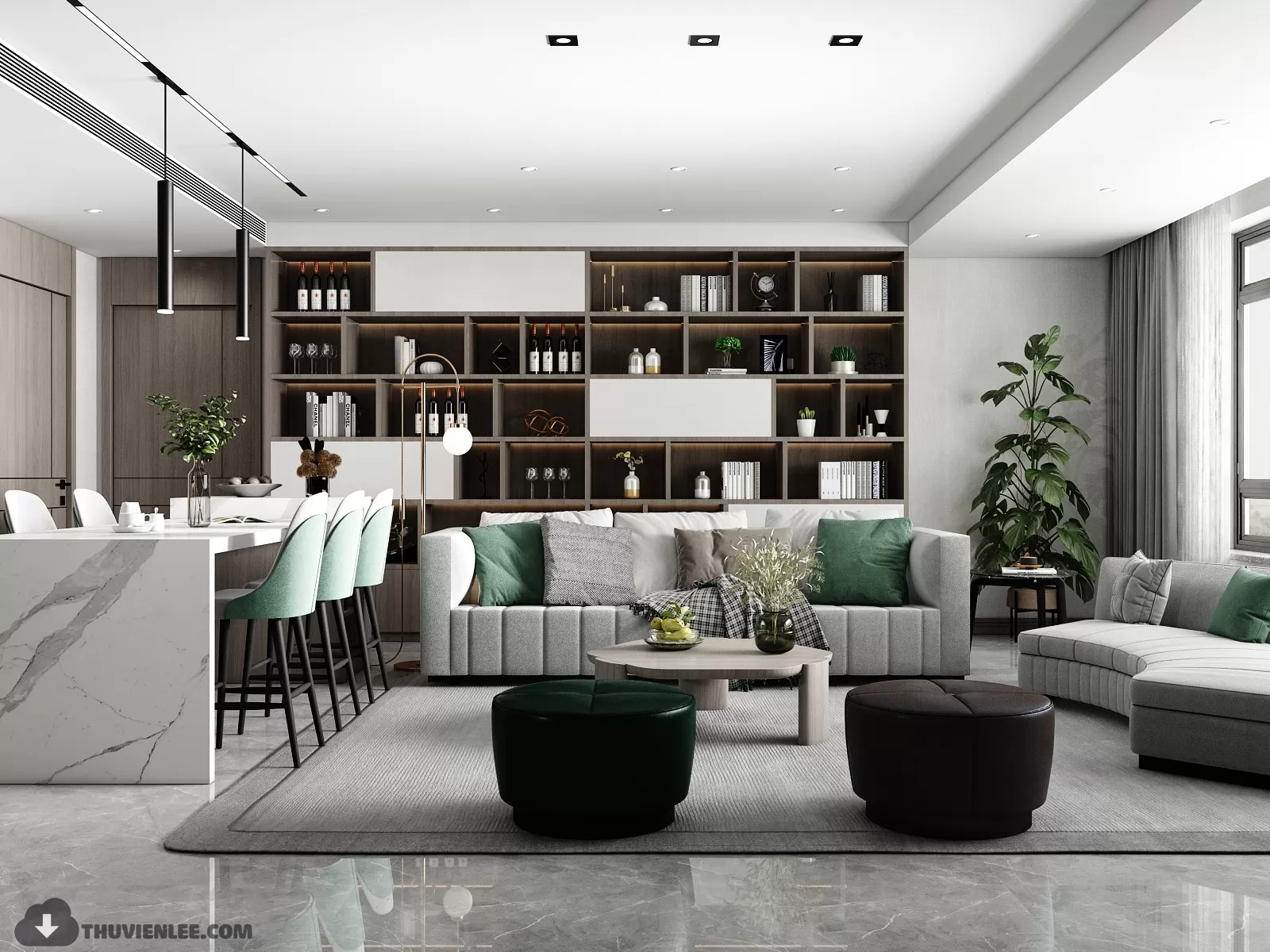 PRO 3D SCENE – LIVING ROOM 3D BLOCK – 008