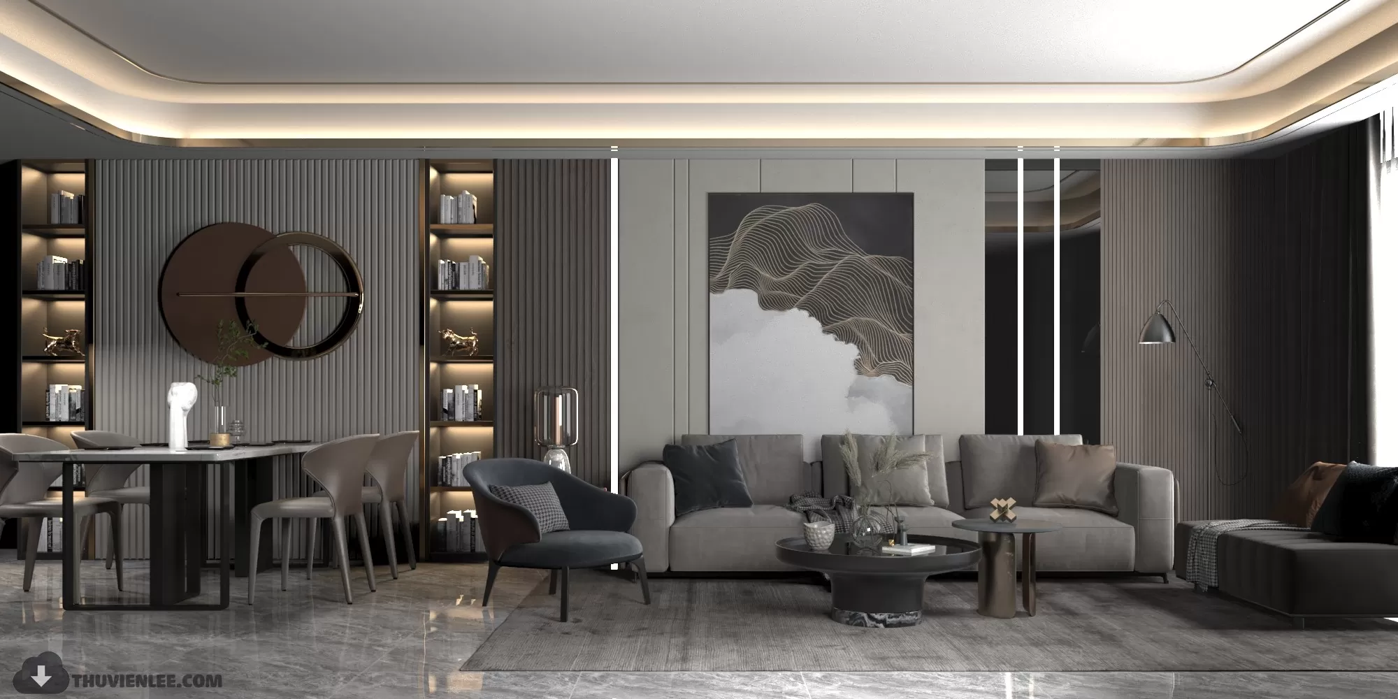 PRO 3D SCENE – LIVING ROOM 3D BLOCK – 020