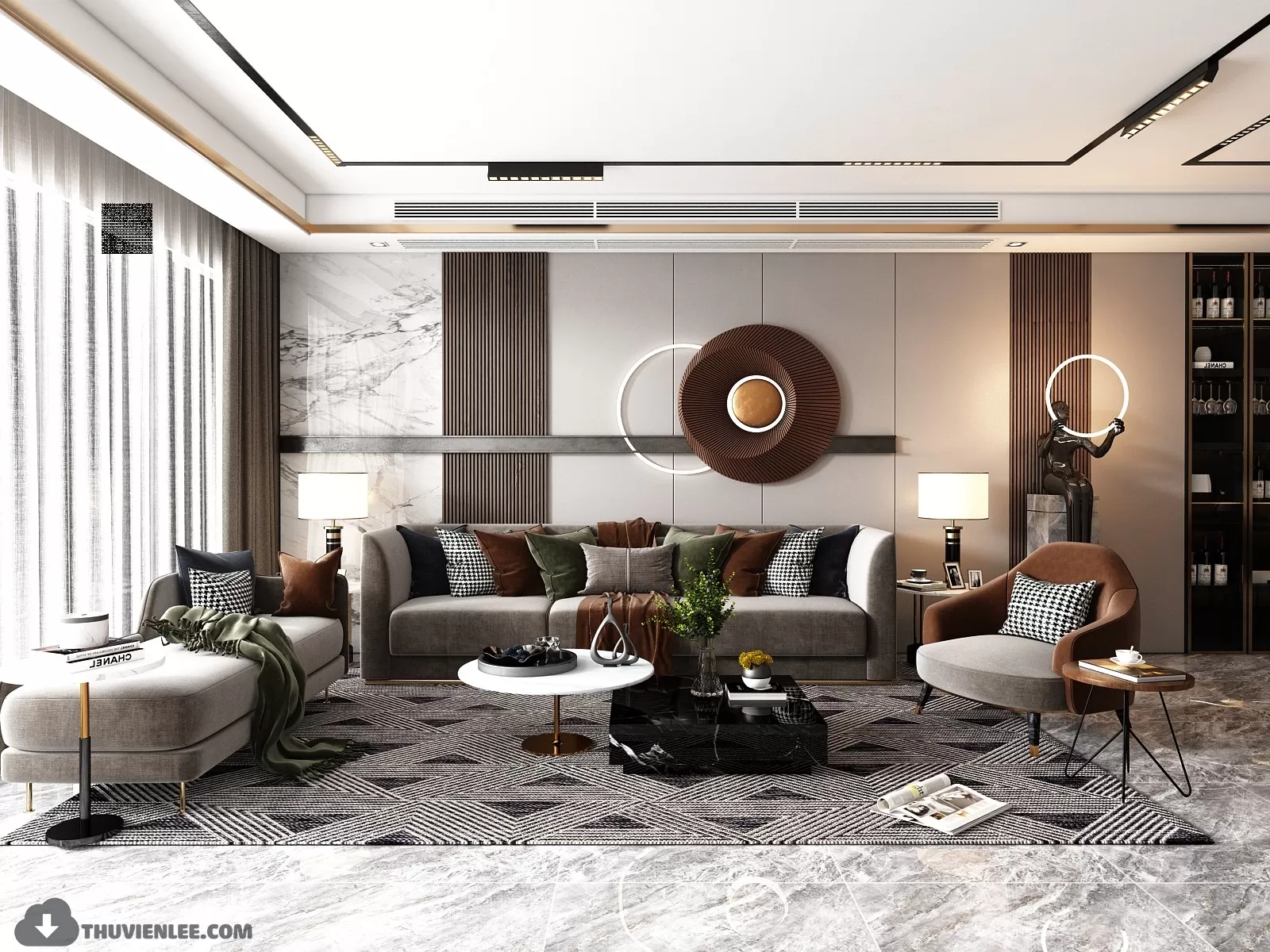 PRO 3D SCENE – LIVING ROOM 3D BLOCK – 029