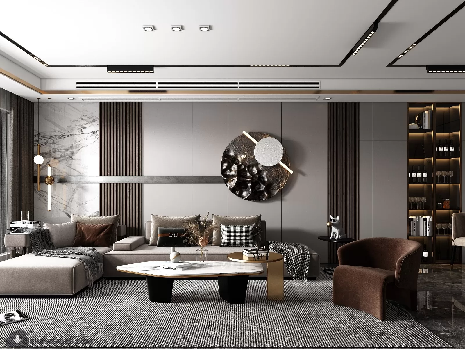 PRO 3D SCENE – LIVING ROOM 3D BLOCK – 030