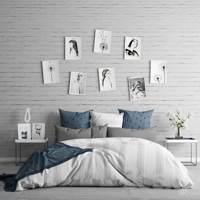 3DSKYFREE – FURNITURE - BED 3DS MAX MODELS