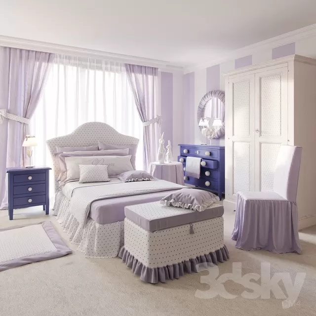 3DSKYFREE – FURNITURE - BED 3DS MAX MODELS