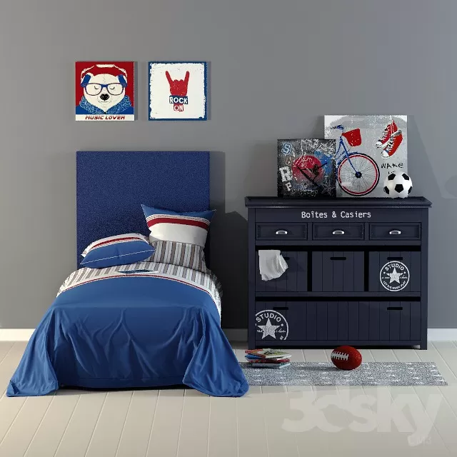 3DSKYFREE – FURNITURE - BED 3DS MAX MODELS