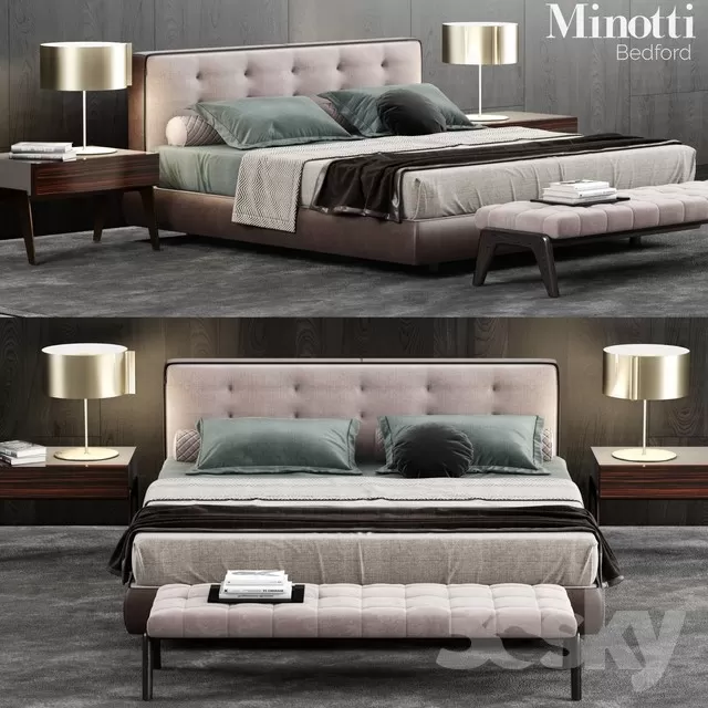 3DSKYFREE – FURNITURE - BED 3DS MAX MODELS