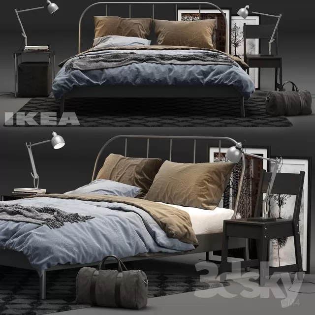3DSKYFREE – FURNITURE - BED 3DS MAX MODELS