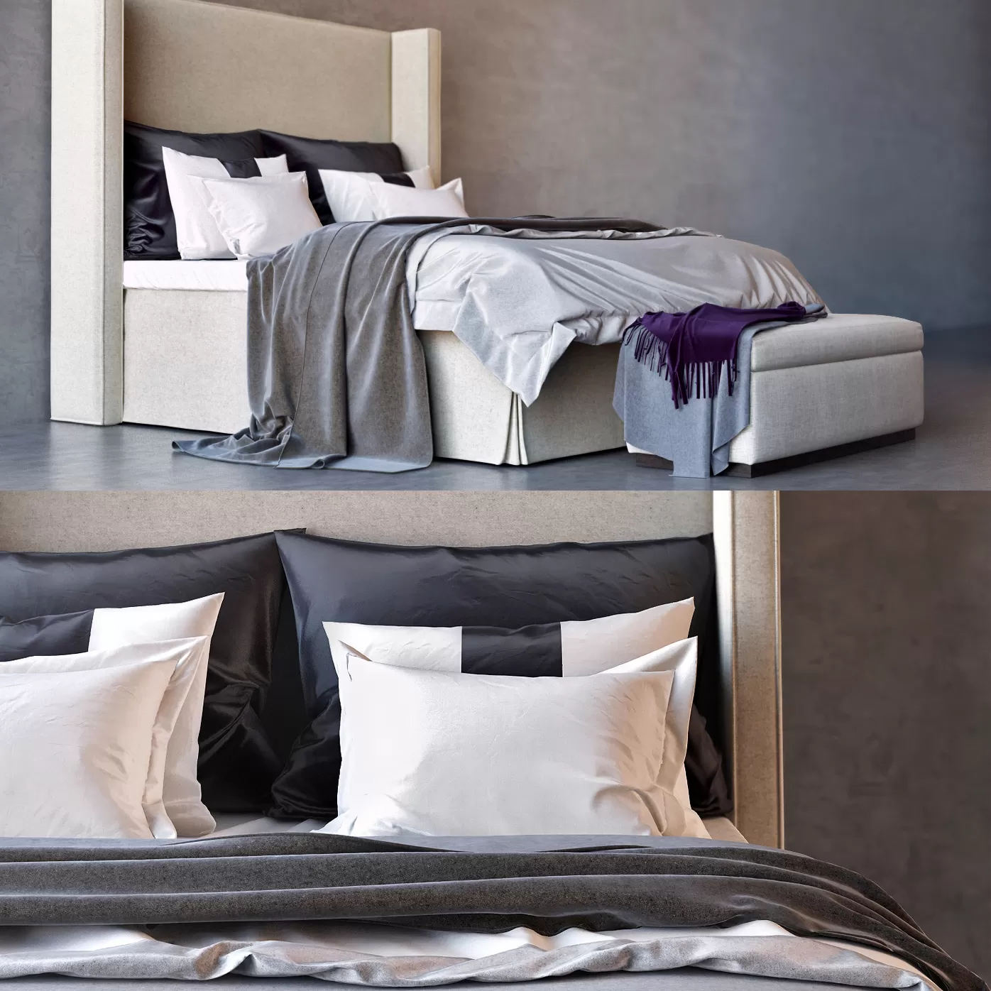 3DSKYFREE – FURNITURE - BED 3DS MAX MODELS