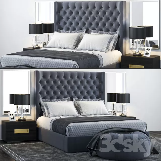 3DSKYFREE – FURNITURE - BED 3DS MAX MODELS