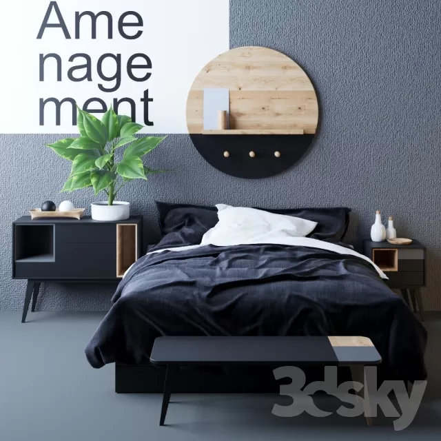 3DSKYFREE – FURNITURE - BED 3DS MAX MODELS