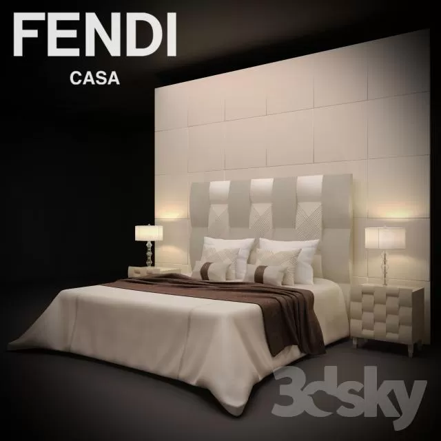 3DSKYFREE – FURNITURE - BED 3DS MAX MODELS