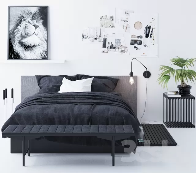 3DSKYFREE – FURNITURE - BED 3DS MAX MODELS