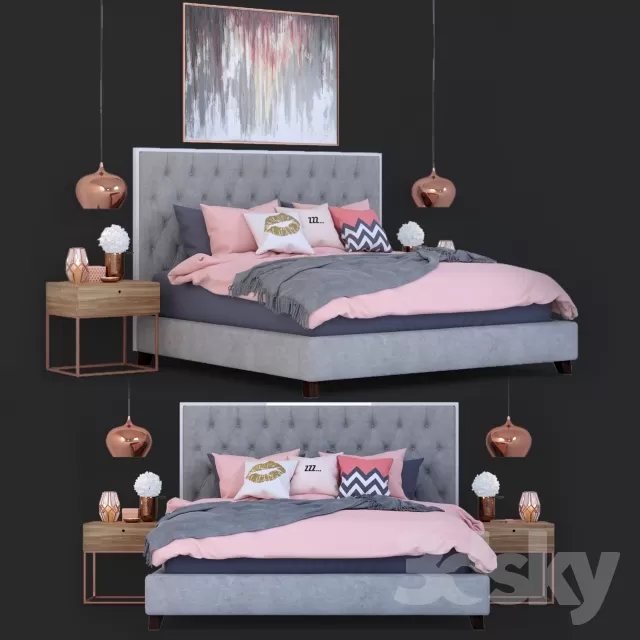 3DSKYFREE – FURNITURE - BED 3DS MAX MODELS