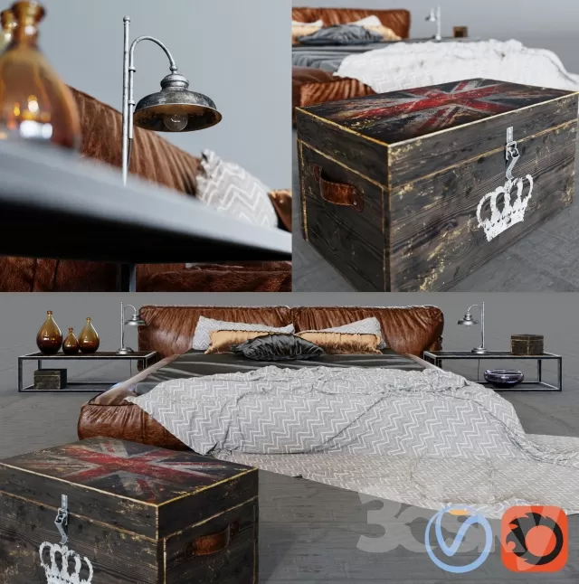 3DSKYFREE – FURNITURE - BED 3DS MAX MODELS