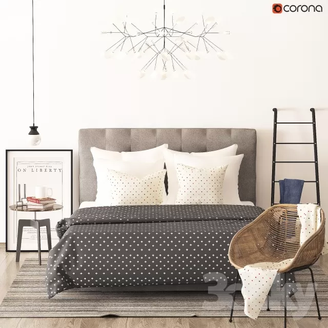 3DSKYFREE – FURNITURE - BED 3DS MAX MODELS