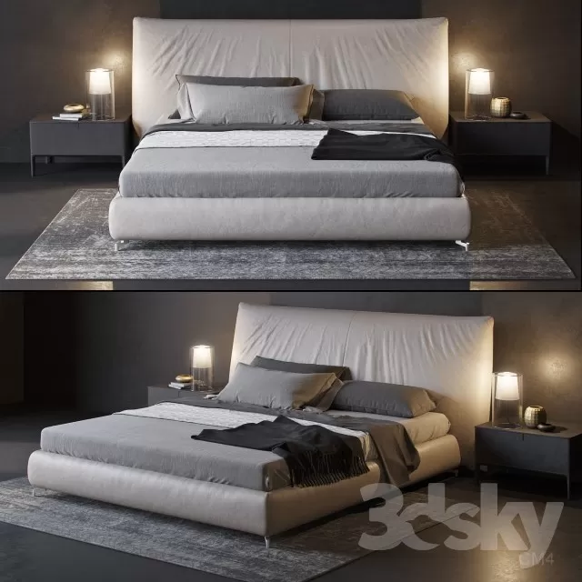 3DSKYFREE – FURNITURE - BED 3DS MAX MODELS