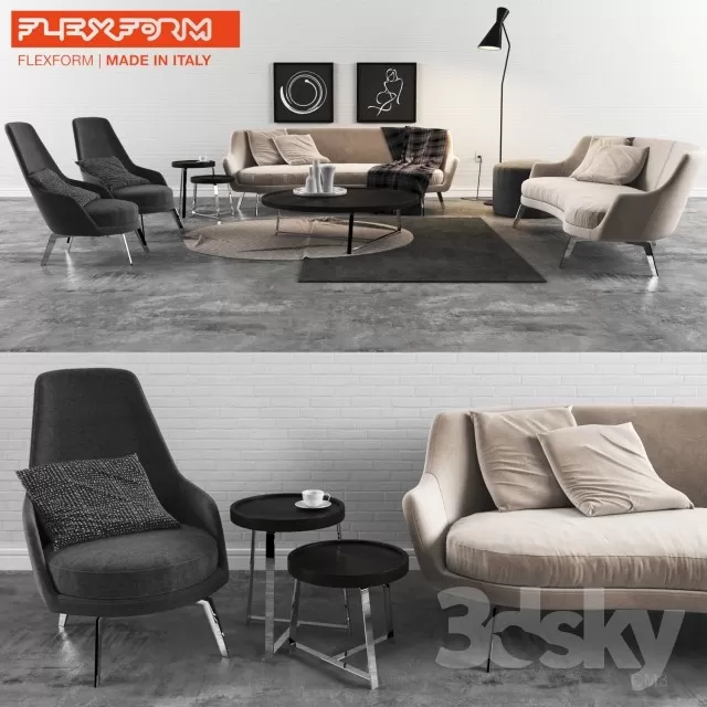 3DSKYFREE – FURNITURE - SOFA 3DS MAX MODELS