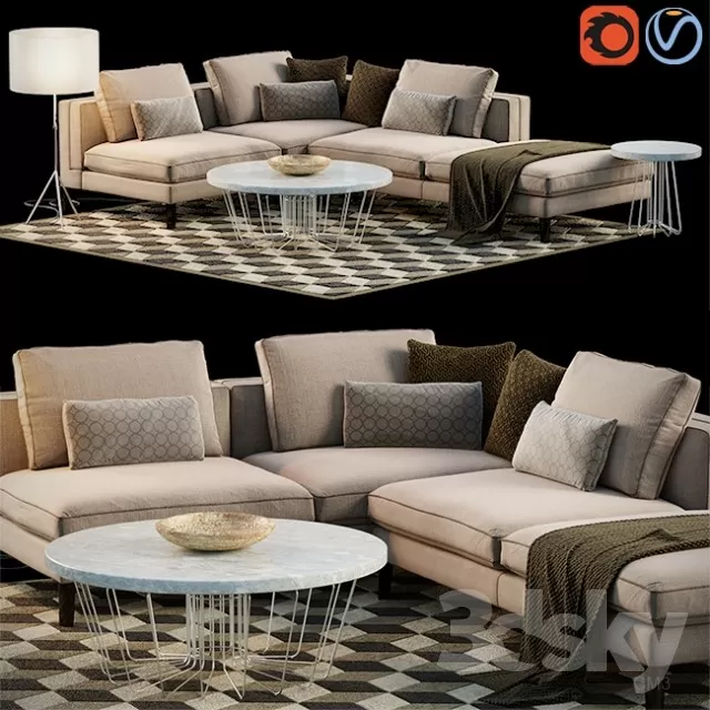 3DSKYFREE – FURNITURE - SOFA 3DS MAX MODELS