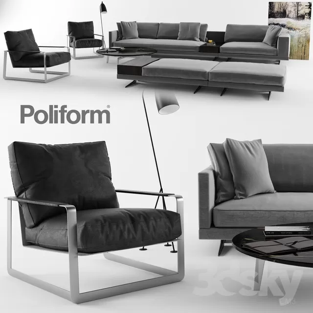 3DSKYFREE – FURNITURE - SOFA 3DS MAX MODELS