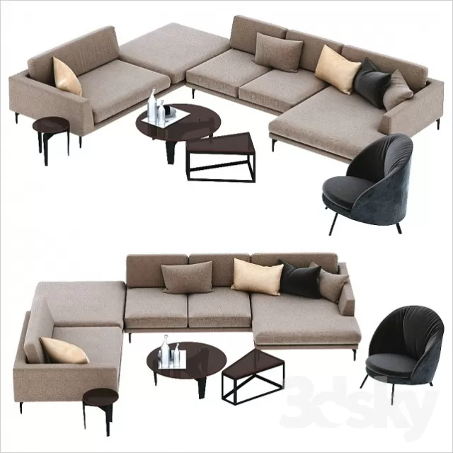 3DSKYFREE – FURNITURE - SOFA 3DS MAX MODELS