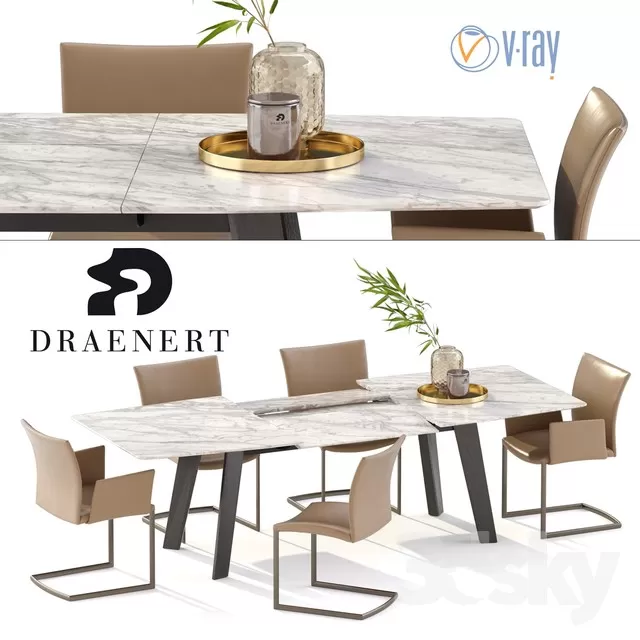 3DSKYFREE – FURNITURE - TABLE AND CHAIR SETS 3DS MAX MODELS