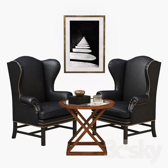 3DSKYFREE – FURNITURE - TABLE AND CHAIR SETS 3DS MAX MODELS