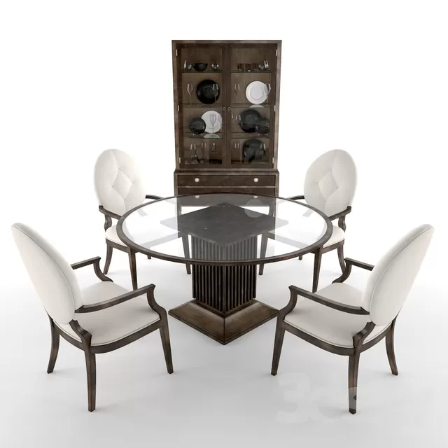 FURNITURE - TABLE AND CHAIR SETS 3D MODELS