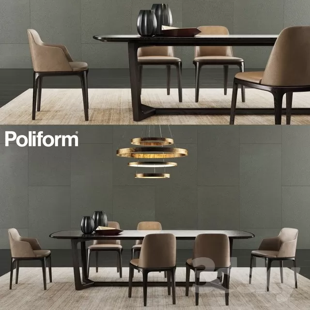 3DSKYFREE – FURNITURE - TABLE AND CHAIR SETS 3DS MAX MODELS