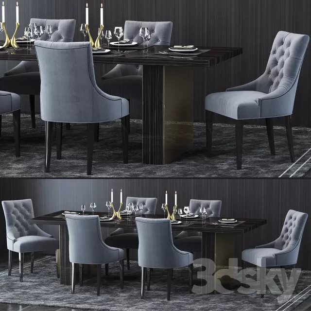 FURNITURE – TABLE AND CHAIRS 3D MODELS – 164