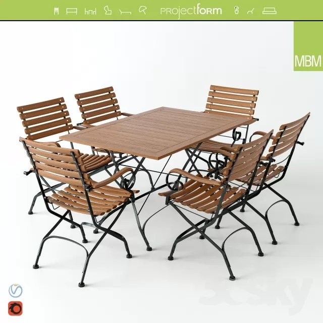 FURNITURE - TABLE AND CHAIR SETS 3D MODELS