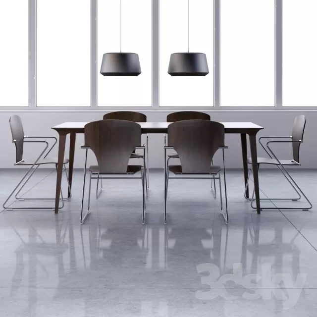 3DSKYFREE – FURNITURE - TABLE AND CHAIR SETS 3DS MAX MODELS