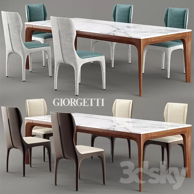 3DSKYFREE – FURNITURE - TABLE AND CHAIR SETS 3DS MAX MODELS